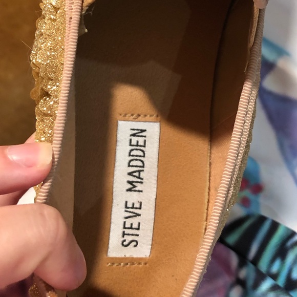 Steve Madden GOLD sequin platform espadrille 8 - Picture 4 of 4